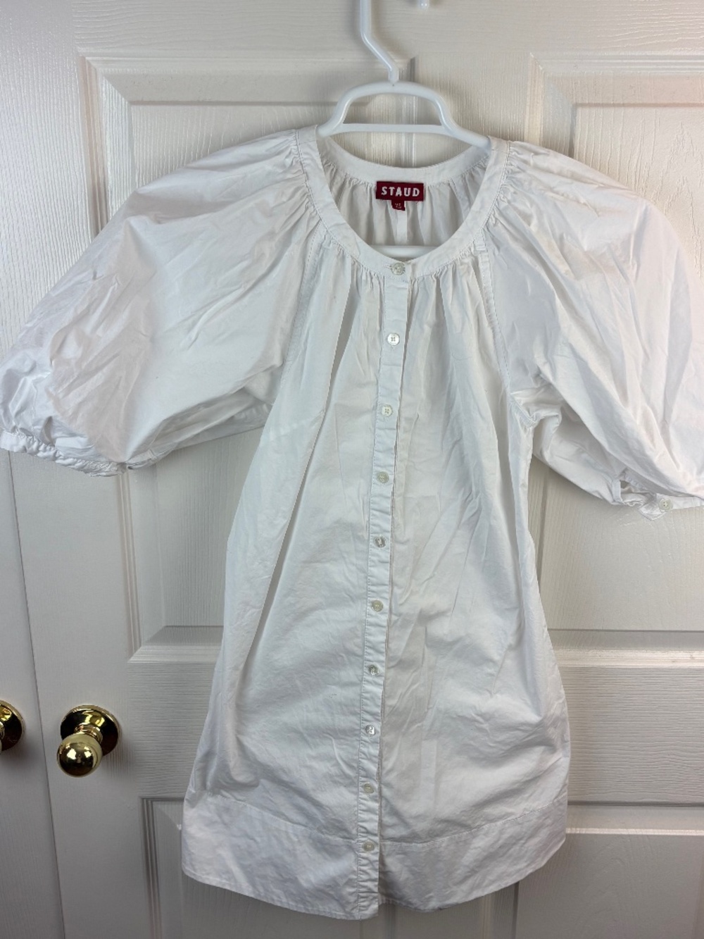 Staud Vincent Puff Sleeve Mini Dress